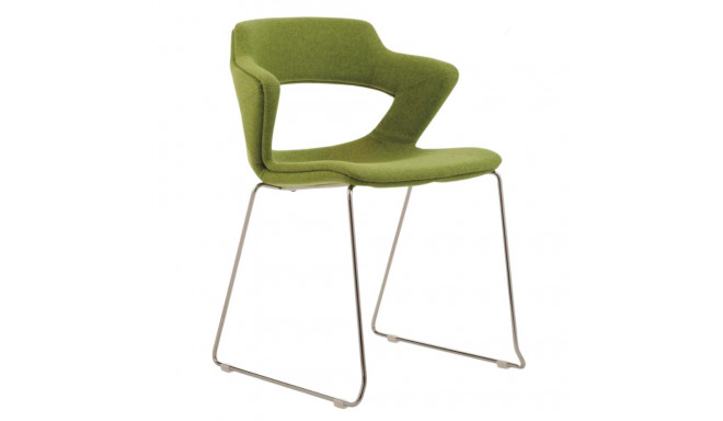 Klienditool AOKI pehme iste kroomitud jalad roheline