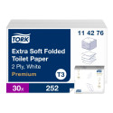 Tualettpaber 2-kihiline TORK Extra Soft Premium T3 19x11cm 252 lehte (114276)