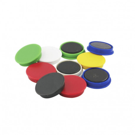 Magnet assorted colours - 24 mm, holding power 3N, height 7 mm, bulk packed, content: 10 pcs.