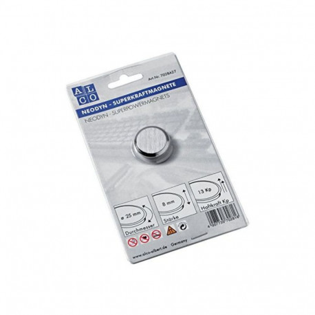 Tahvlimagnet klaastahvlile 25mm 1tk pakis hõbedane