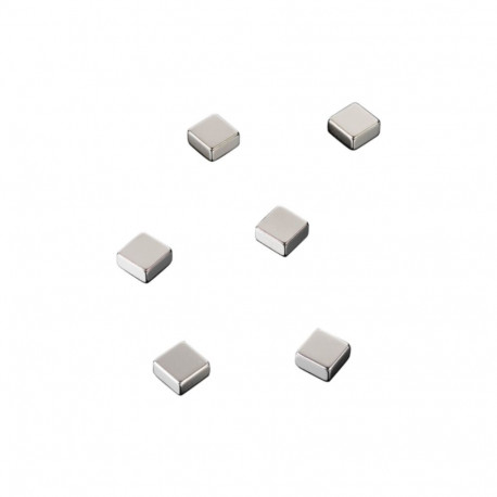Magnet for glass board square silver 6 pcs