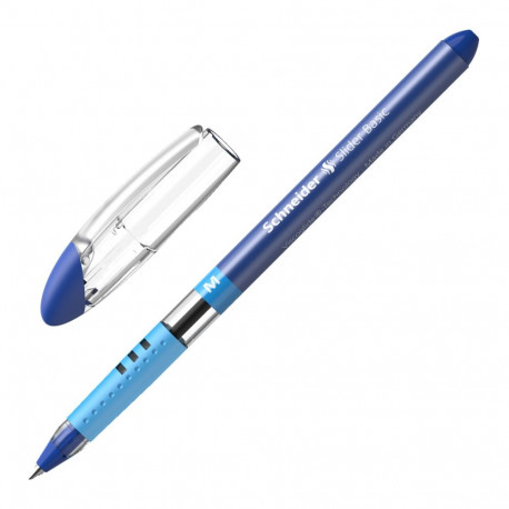 Ballpoint pen, 0,5 mm, cap, SCHNEIDER "Slider M", blue