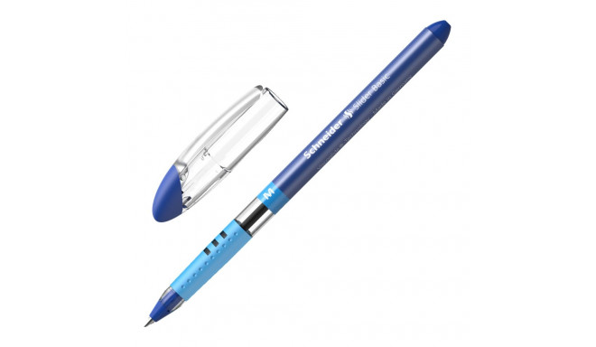 Ballpoint pen, 0,5 mm, cap, SCHNEIDER "Slider M", blue