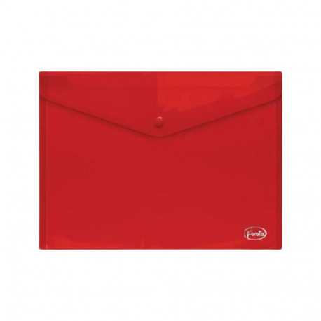 Plastic envelope with stamp C4 FORPUS for 100 pages, red