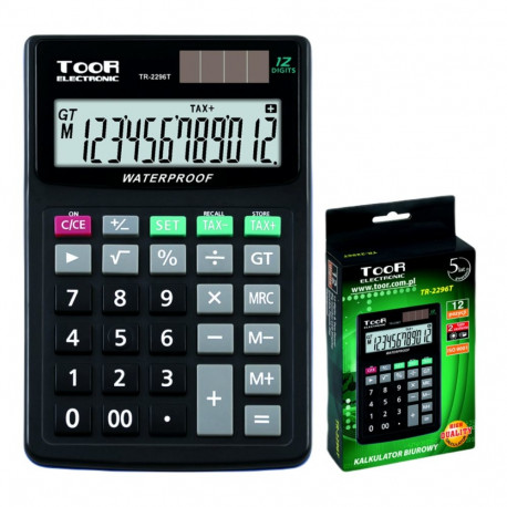 Kalkulaator TOOR TR-2296 12 kohaline (veekindel)
