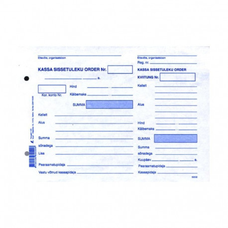 Form A5 cash receipt order 100 pages