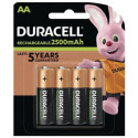 Duracell Rechargeable AA 2500mAh rechargeable batteries 4 pcs.