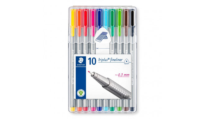 Tindipliiatsid Staedtler Triplus Fineliner 334, 10 tk.