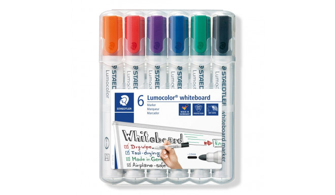 Tahvlimarker Staedtler Lumocolor,ümar ots 6 värvi komplekt