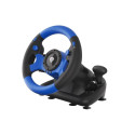 GENESIS SEABORG 350 Black, Blue USB Steering wheel + Pedals Nintendo Switch, PC, PlayStation 4, Play