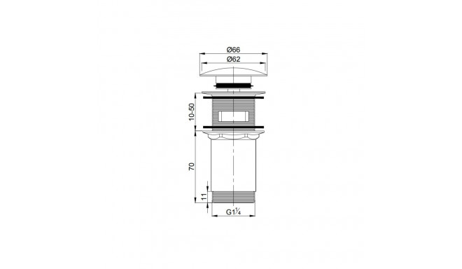 Automatic basin bottom valve Omnires A706BR