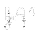 Kitchen faucet with pull-out hose Quadron Julia 3673500BS, stainless steel