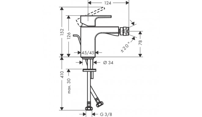 Bidet faucet Hansgrohe Vernis Shape 71211670, black matte