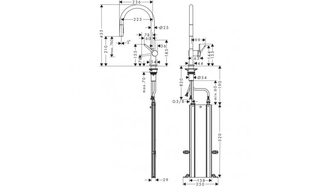 Kitchen faucet with pull-out hose Hansgrohe Talis M54 72801000