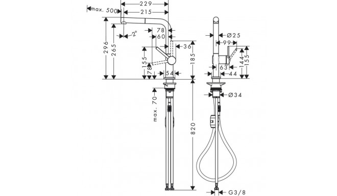 Faucet with pull-out hose Hansgrohe 72808800