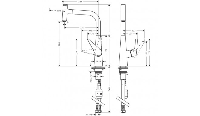 Faucet for washing machine Hansgrohe Talis Select 300 Chrome 72821000