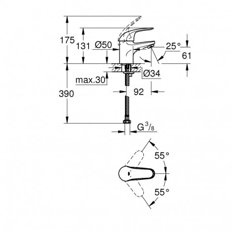 Grohe Euroeco 32734000 valamu segisti