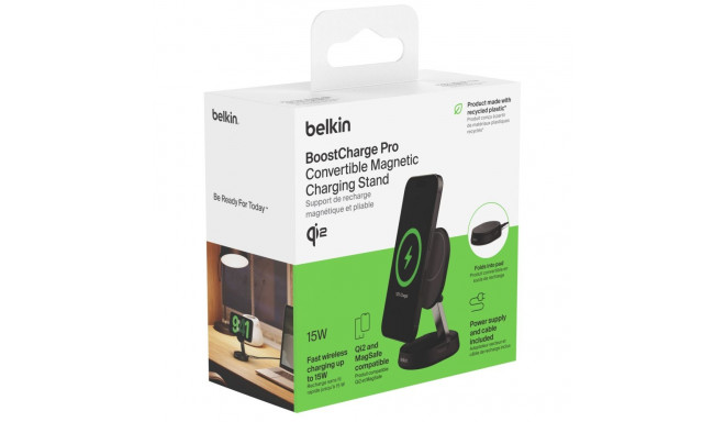 Belkin BoostCharge Pro -taitettava Qi2-latausalusta, musta