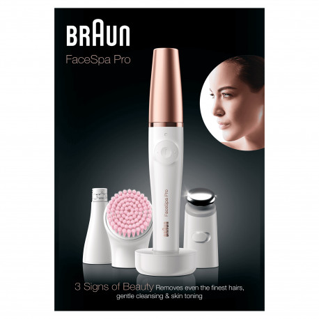 Braun FaceSpa Pro 912 näoepilaator, valge/pronks