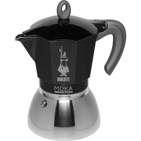 Bialetti Moka Induction Black 6 -kohvimasin, 6 tassi