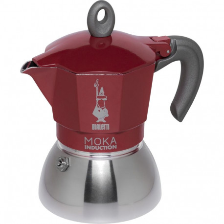 Bialetti Moka Induction Red -mutteripannu, 4 kuppia