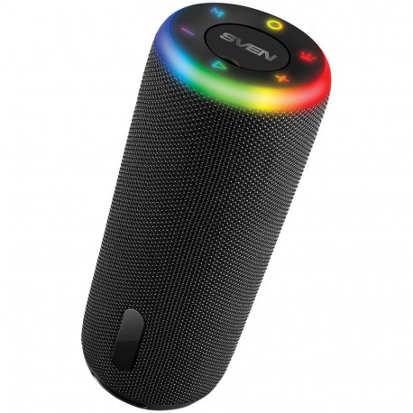 Speaker 2.0 portable SVEN PS-150, black, power output 10W (2x5W) (RMS), TWS, Bluetooth, FM, USB, lit