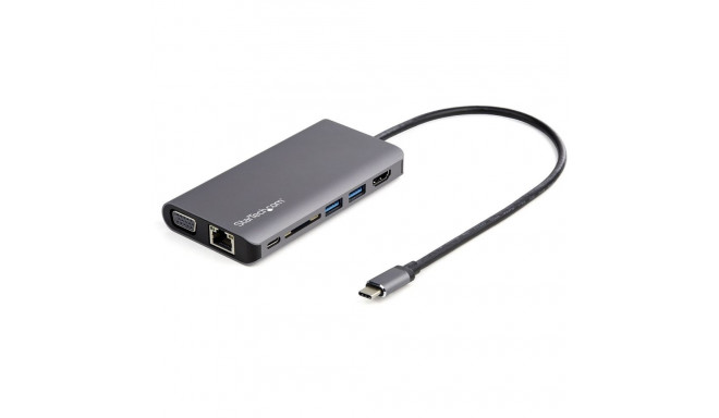 StarTech.com USB-C mitmeporti adapter - USB-C mini reisidokk 4K HDMI või 1080p VGA-ga - 3x USB 3.0 j