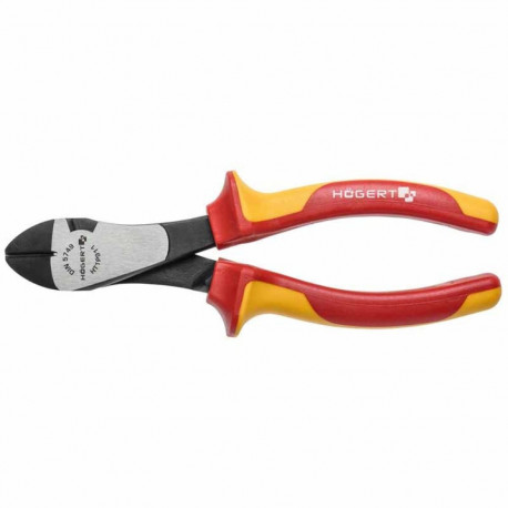 Hogert HT1P911 insulated side cutting pliers, 180mm, 1000V, VDE, 55-60 HRC, chrome vanadium steel