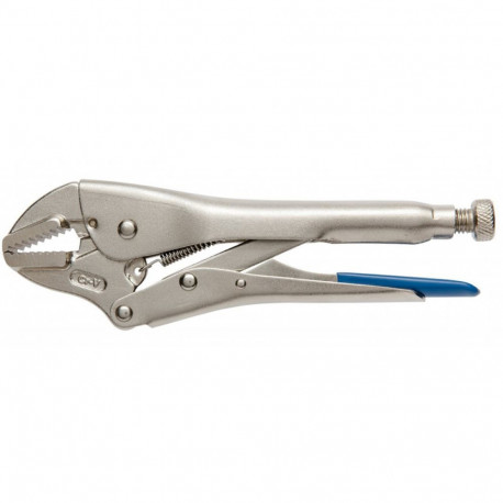 Hogert HT1P382 locking pliers, straight jaws, 250mm, 50mm, Cr-V steel, hardened, serrated, three-poi
