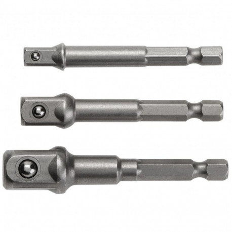 Hogert HT1S445, adapterikomplekt otsikutele, 1/4", 3/8", 1/2", kroom-vanaadiumteras, kuusnurkne ajam