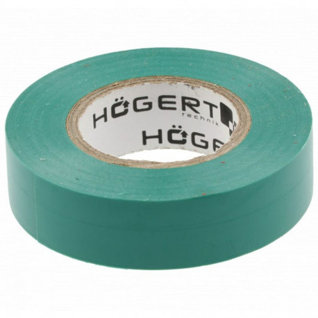 Hogert HT1P284 insulation tape, 0.13mm x 19mm x 20m, green, 125%, -20°C to +60°C, waterproof, self-e