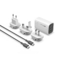 GP GaN PD 65 W -verkkovirtalaturi, 2x USB-C + 1x USB-A, valkoinen GP GaN PD 65 W -verkkovirtalaturi, 2x USB-C + 1x USB-A, valkoinen