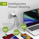 GP GaN PD 65 W -verkkovirtalaturi, 2x USB-C + 1x USB-A, valkoinen GP GaN PD 65 W -verkkovirtalaturi, 2x USB-C + 1x USB-A, valkoinen