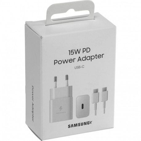 Samsung 15 W -laturi, USB-C-kaapelilla, valkoinen