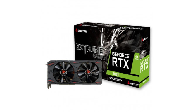 Graphics Card|BIOSTAR|NVIDIA GeForce RTX 3070|8 GB|GDDR6|256 bit|PCIE 4.0 16x|GPU 1500 MHz|Dual Slot