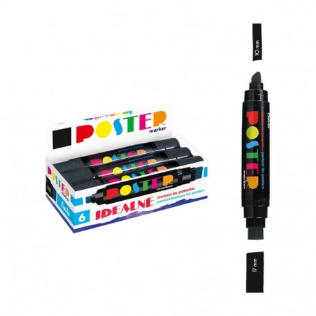 Permanentne marker FIORELLO Poster kahe otsaga 10/17mm must