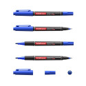 Double-sided permanent marker ErichKrause® Double P-80, color: blue (box 12 pcs.)