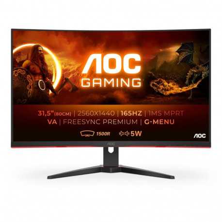 AOC Gaming CQ32G2SE/BK LED display 80 cm (31.5") 2560 x 1440 pixels 2K Ultra HD Black, Red