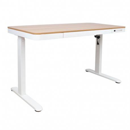 Töölaud ERGO 1-mootoriga 120x60xH72-121cm, tamm/valge