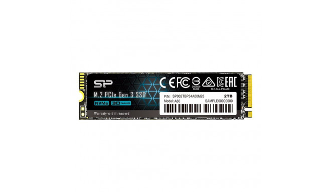 Silicon Power SSD | P34A60 | 2000 GB | Pooljuhtketta liides PCIe Gen3x4 | Lugemiskiirus 2200 MB/s | 