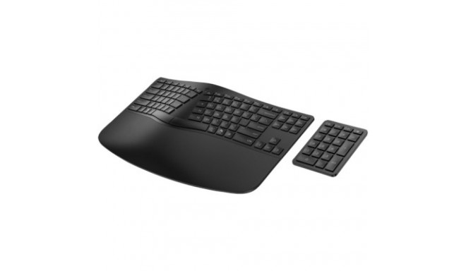 HP 965 Ergonomic Wireless Bluetooth Keyboard Keypad Combo, Sanitizable, Programmable, Split Zone Lay
