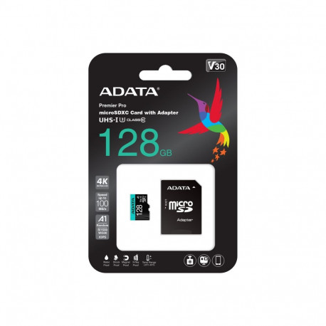 ADATA Premier Pro | Flash memory card | 128 GB | microSDXC UHS-I Memory Card | Speed Class A2 / Vide