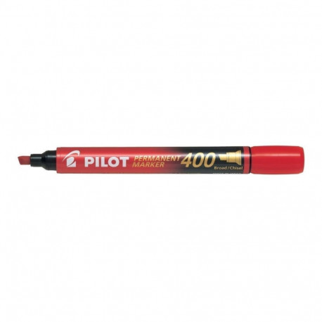 Permanentne marker PILOT 400 lõigatud otsaga 4mm punane