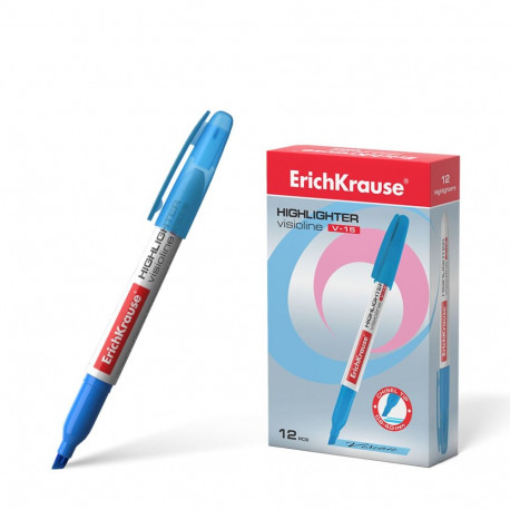 Highlighter  ErichKrause® Visioline V-15, color: blue (box 12 pcs.)