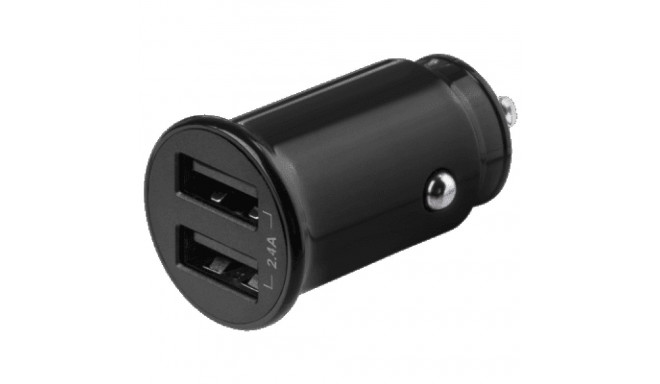 DELTACO KFZ-Ladegerät 12W 2x USB schwarz