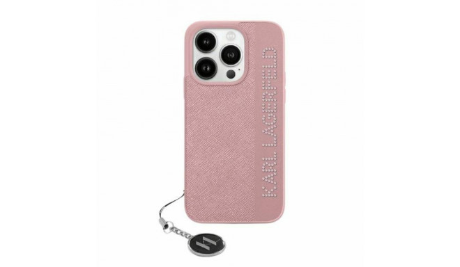 Karl Lagerfeld KLHCP15SPSAKDGCP iPhone15 / 14 / 13 6.1" roosa kõvakaaneline Saffiano Rhinestones