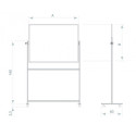 Glass board on wheels 1200x900mm rotating around the axis white 2x3