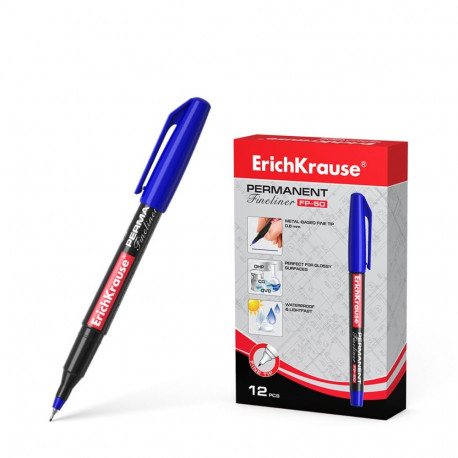 Permanent marker ErichKrause® FP-50, color: blue (box 12 pcs.)