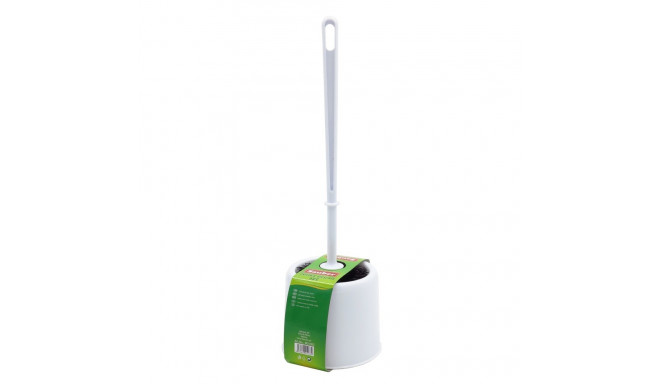 Toilet brush with base, white plastic