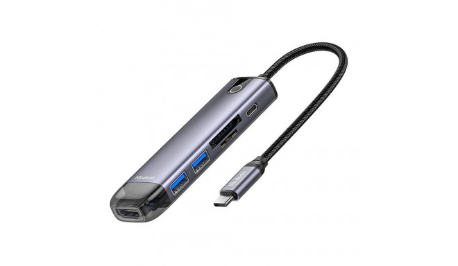 Mcdodo HU-7420 6-in-1 USB-C Hub (USB-C, USB3.0*2, SD, TF, HDMI)